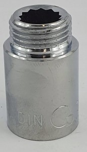 Przedłużka chromowana 1/2x30 mm Dn15 gruba ciężka