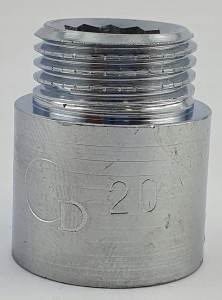 Przedłużka chromowana 1/2x20 mm Dn15 gruba ciężka