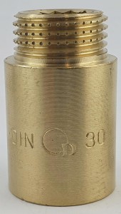 Przedłużka mosiężna 1/2x30 mm Dn15 gruba ciężka