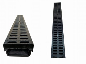 Odwodnienie liniowe odpływ garaż 100 cm czarne PP h 55 mm niskie
