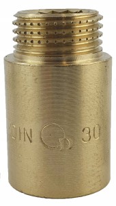 Przedłużka mosiężna 3/4x30 mm Dn20 gruba ciężka