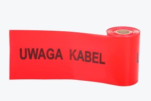 Taśma ostrzegawcza czerwona 20cm 100mb UWAGA KABEL