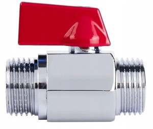 Zawór zaworek kurek kulowy MINI 3/8 cala Dn10 Z-Z czerwony