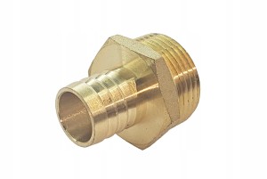 Złączka końcówka mosiężna na wąż 20 mm 1" cal GZ gruba