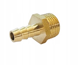 Złączka końcówka mosiężna na wąż 10 mm 1/2" cala GZ gruba