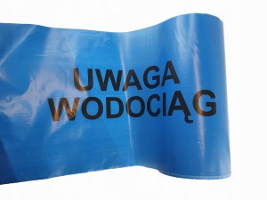 Taśma ostrzegawcza niebieska 20cm 100mb UWAGA